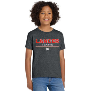 NS Girls Tennis Youth Short Sleeve Tee-Dark Heather Grey
