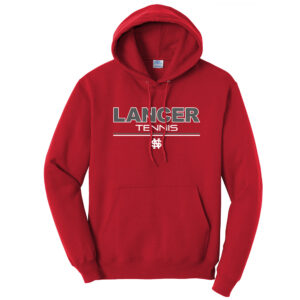 NS Girls Tennis Unisex Fleece Hooded Sweatshirt-Red