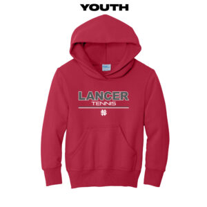 NS Girls Tennis Youth Fleece Hooded Sweatshirt-Red