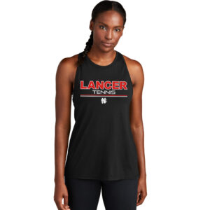NS Girls Tennis Sport-Tek Ladies PosiCharge Tri-Blend Wicking Tank-Black