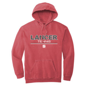 NS Girls Tennis Unisex Comfort Colors Ring Spun Hooded Sweatshirt-Crimson
