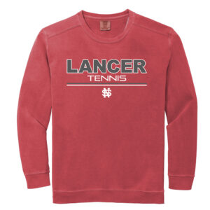 NS Girls Tennis Unisex Comfort Colors Garment-Dyed Fleece Crew-Crimson