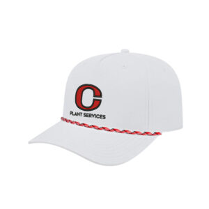 CCSD Plant Services Athletic Rope Cap-White/Red/White/Black Rope