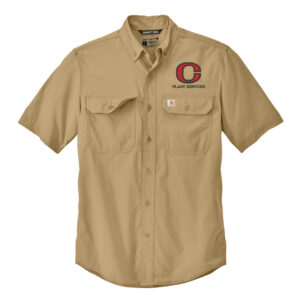 CCSD Plant Services Carhartt Force Men Solid Short Sleeve Shirt-Dark Khaki
