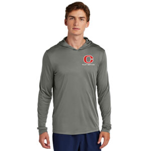 CCSD Plant Services Sport-Tek Men Posi-UV Pro Long Sleeve Hoodie-Dark Smoke Grey