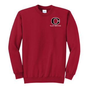 CCSD Plant Services Unisex Fleece Crewneck Sweatshirt-Red