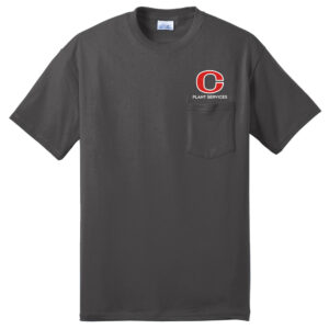 CCSD Plant Services  Unisex Short Sleeve Tee With Pocket-Charcoal