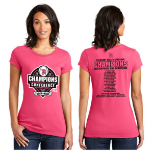 PV Softball Mac Champs Women’s Fitted Premium Short Sleeve Tee-Neon Pink