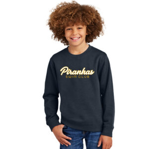 Piranhas Swim Youth District Fleece Crew-New Navy