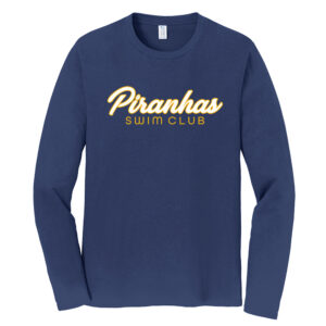 Piranhas Swim Unisex Fan Favorite Long Sleeve Ringspun Cotton Tee-Team navy