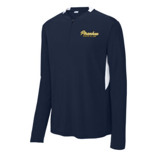 Piranhas Swim Sport-Tek Men Club 1/4-Zip Pullover-Navy/White