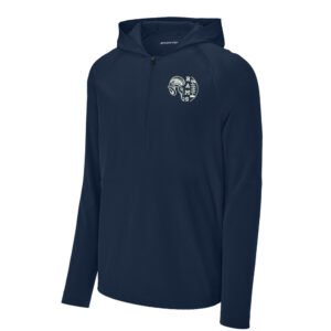 Rams Football Sport-Tek Men Repeat 1/2-Zip Long Sleeve Hooded Jacket-Navy