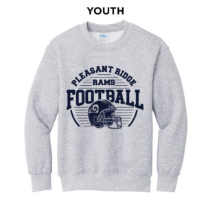 Rams Football Youth Fleece Crewneck Sweatshirt-Ash