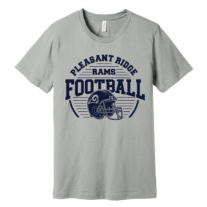 Rams Football Bella and Canvas Premium Short Sleeve Tee-Silver