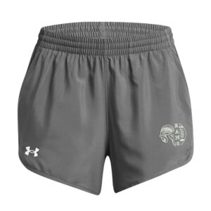 Rams Football Women’s UA Fly-By Unlined 3″ Shorts-Castle Rock