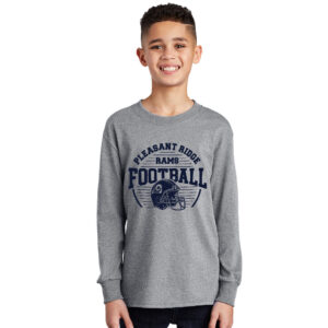 Rams Football Youth Cotton Long Sleeve Tee-Athletic Heather