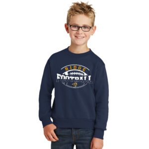 Rams Football Youth Fleece Crewneck Sweatshirt-Navy
