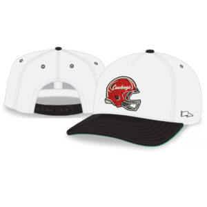 Sidney Cowboys Football Rah-Rah 5-Panel Chino Twill Snapack Cap-White/Black/ Green Underbill