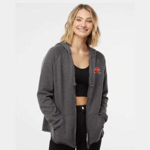 Sidney Cowboys Football Women’s California Wave Wash Full-Zip Hooded Sweatshirt -Shadow