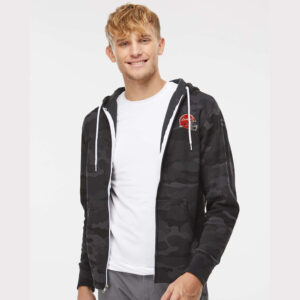 Sidney Cowboys Football Independent Trading Co.Unisez  Full-Zip Hooded Sweatshirt Adult-Black Camo