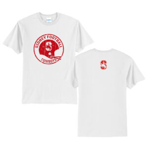 Sidney Cowboys Football Unisex Short Sleeve Tee-White