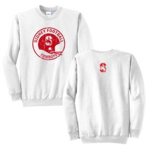 Sidney Cowboys Football Unisex Fleece Crewneck Sweatshirt-White