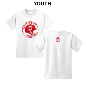Sidney Cowboys Football Youth Short Sleeve Tee-White