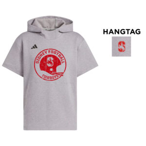 Sidney Cowboys Football Adidas  Dugout NWV Short Sleeve Hoodie- Medium Grey Heather