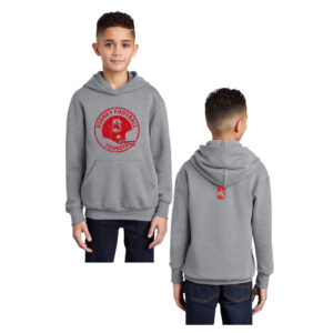 Sidney Cowboys Football Youth Fleece Hooded Sweatshirt-Athletic Heather
