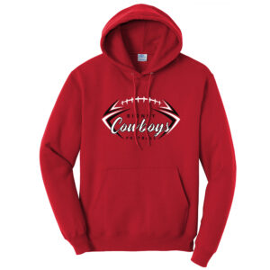 Sidney Cowboys Football Unisex Fleece Hooded Sweatshirt-Red