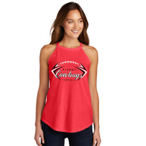 Sidney Cowboys Football District Made Ladies Perfect Tri Rocker Tank-Red Frost