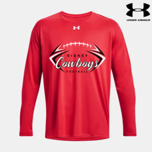 Sidney Cowboys Football Under Armour Men’s Team Tech Long Sleeve-Red