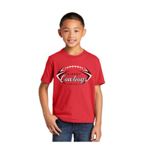Sidney Cowboys Football Youth Cotton Fan Favorite Short Sleeve Tee-Bright Red