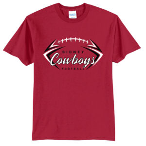 Sidney Cowboys Football Unisex Short Sleeve Tee-Red