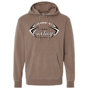 Sidney Cowboys Football Independent Trading Midweight-Pigment Dyed hooded sweatshirt Unisex-Clay
