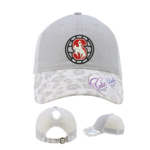 Sidney Volleyball Infinity Her Women’s Printed Visor with Mesh Back Cap-Grey Snow Leopard