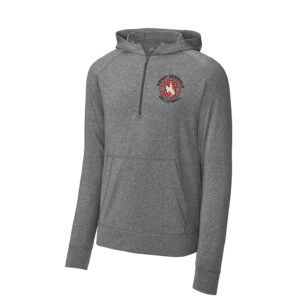 Sidney Volleyball Sport-Tek Sport-Wick Men Stretch 1/2-Zip Hoodie-Charcoal Grey Heather