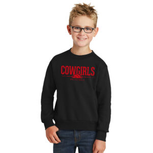 Sidney Volleyball Youth Fleece Crewneck Sweatshirt-Black