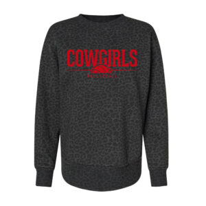 Sidney Volleyball LAT Women’s Weekend Fleece Crewneck Sweatshirt-Black Leopard