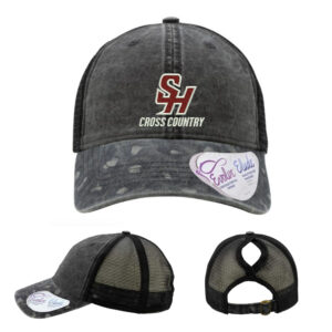 SH Cross Country Infinity Her Women’s Printed Visor with Mesh Back Cap-Black/Black Leopard