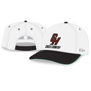 SH Cross Country Rah-Rah 5-Panel Chino Twill Snapack Cap-White/Black/ Green Underbill