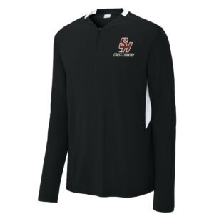 SH Cross Country Sport-Tek men Club 1/4-Zip Pullover-Black/White