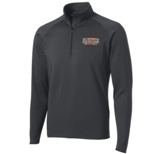 SH Volleyball Sport Tek Men Sport Wick Stretch 1/2 Zip Pullover-Charcoal Grey