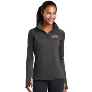 SH Volleyball Ladies Sport-Wick Stretch 1/2 Zip Pullover-Charcoal Grey