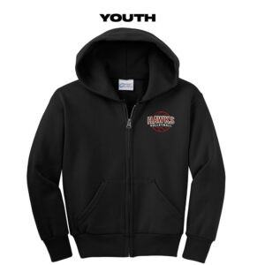 SH Volleyball Youth Core Fleece Full Zip Hooded Sweatshirt-Black