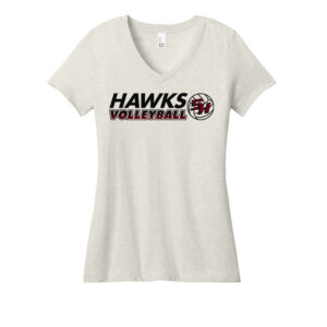SH Volleyball District Made – Ladies Perfect Weight V-Neck Tee -Oatmeal Heather