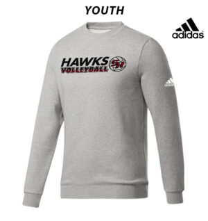 SH Volleyball Adidas YOUTH Fleece Crewneck Sweatshirt- MedGrey Heather