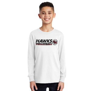 SH Volleyball Youth Long Sleeve Tee-White
