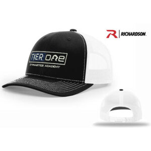 Tier One Richardson Pro Mesh Adjustable Trucker Cap Split-Black/White