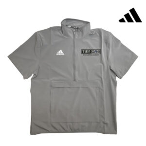 Tier One Adidas Coach Short Sleeve 1/2 zip woven pullver – Grey Four